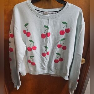 Relaxx Cherry Print Cropped Sweatshirt